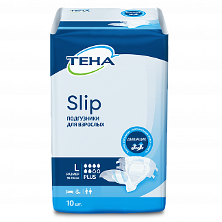 ТЕНА Slip Plus Подгузники для взрослых, L, 10 шт - фото № 1