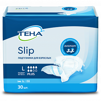 ТЕНА Slip Plus Подгузники для взрослых, L, 30 шт - фото № 1