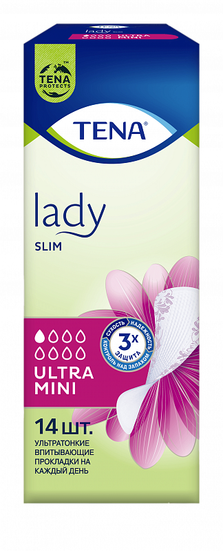 ТЕНА Lady Slim Ultra Mini  Ультратонкие урологические прокладки, 14 шт - фото № 2
